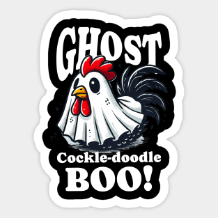 Cockle-doodle-Boo! Funny Ghost Rooster Sticker